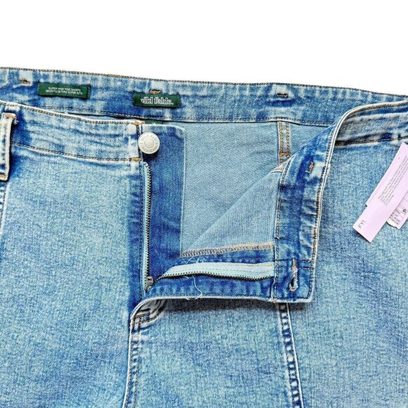 NEW Wild Fable Super High Rise Stretch Jean Shorts French Seam Detail Size 16 - Picture 7 of 12